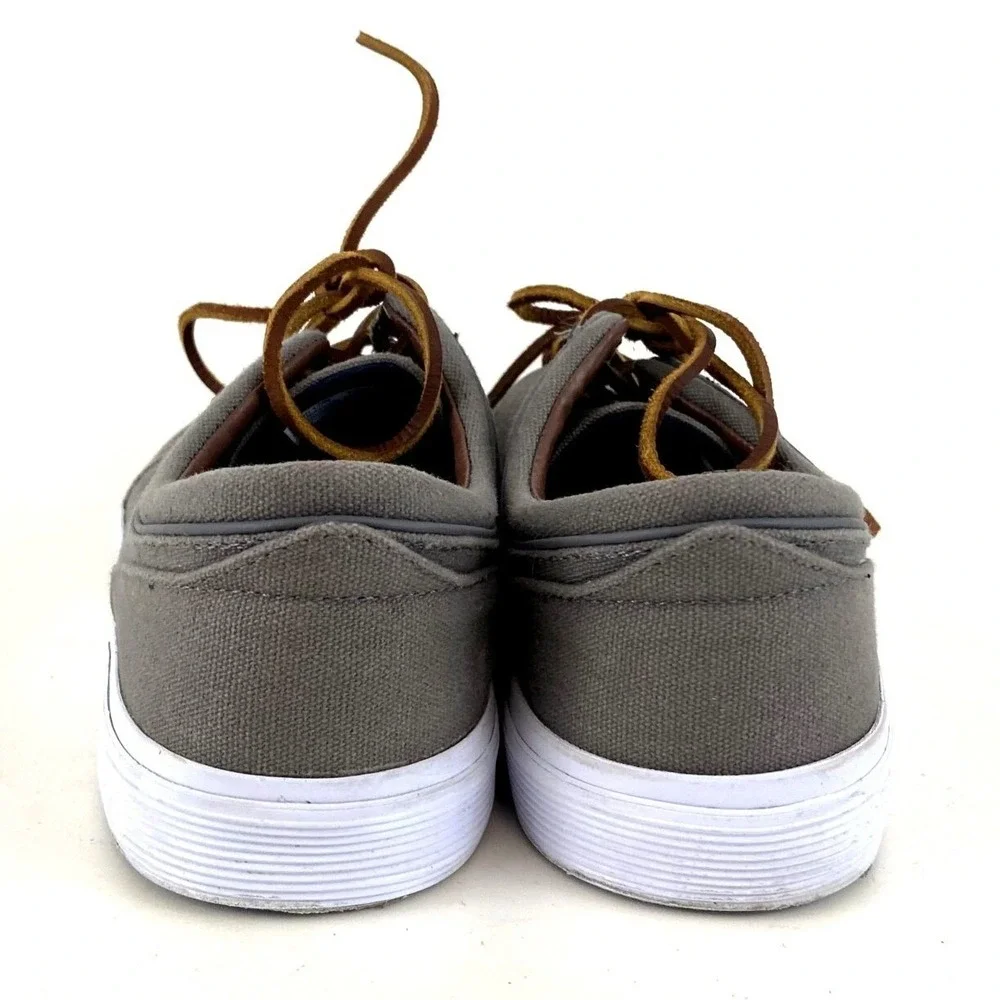 Polo Ralph Lauren Faxon Low-Top Gray Canvas Logo Pony Sneaker 12D